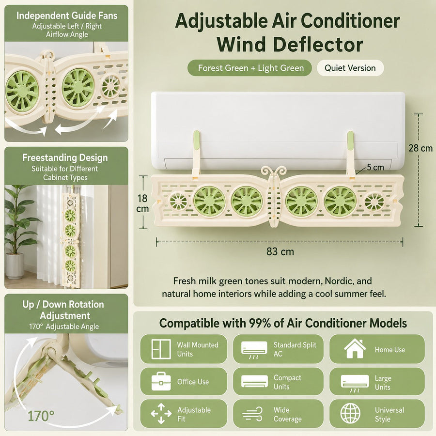 Butterfly Adjustable Air Conditioner Wind Deflector Shield - Image 7