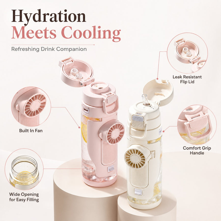 Polar Pour Portable Misting Fan Water Bottle