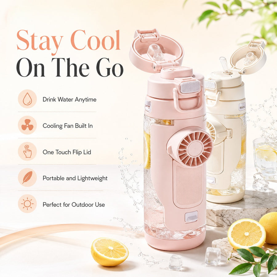 Polar Pour Portable Misting Fan Water Bottle