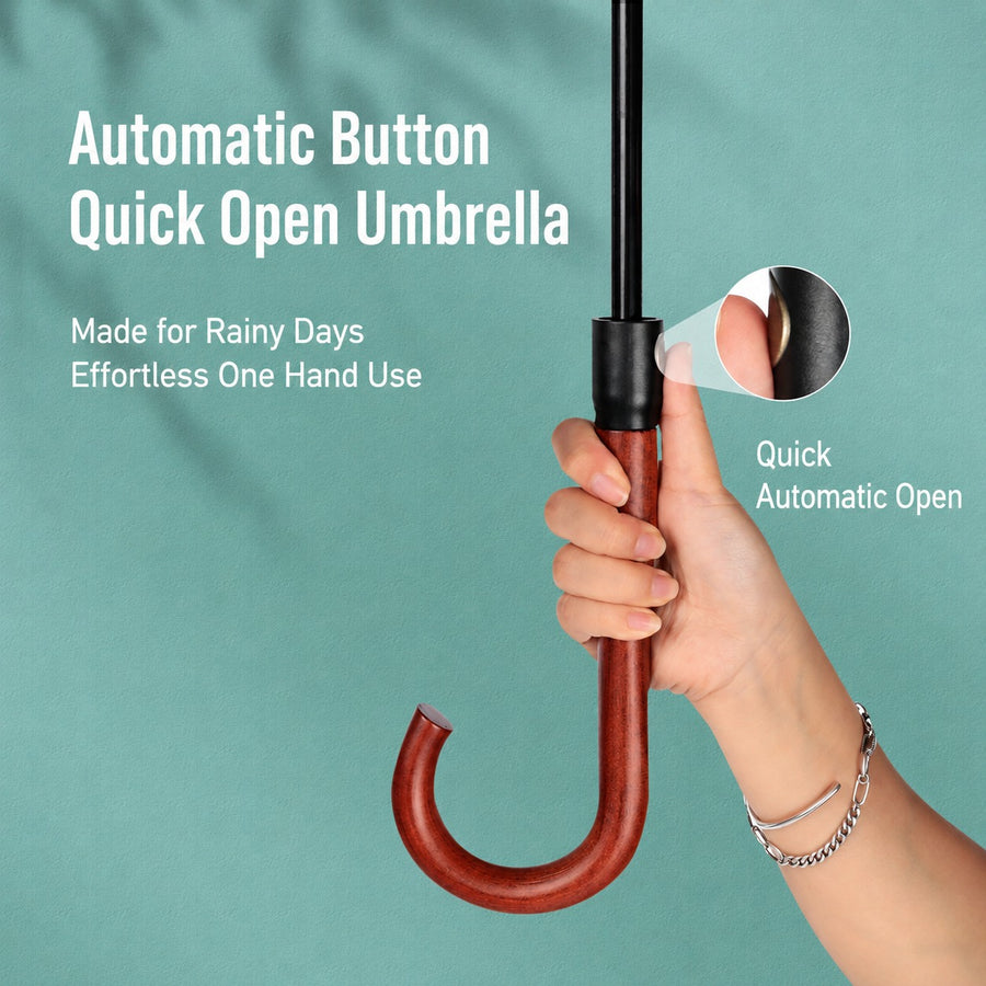 Lotus Bloom Long-Handle Rain Umbrella