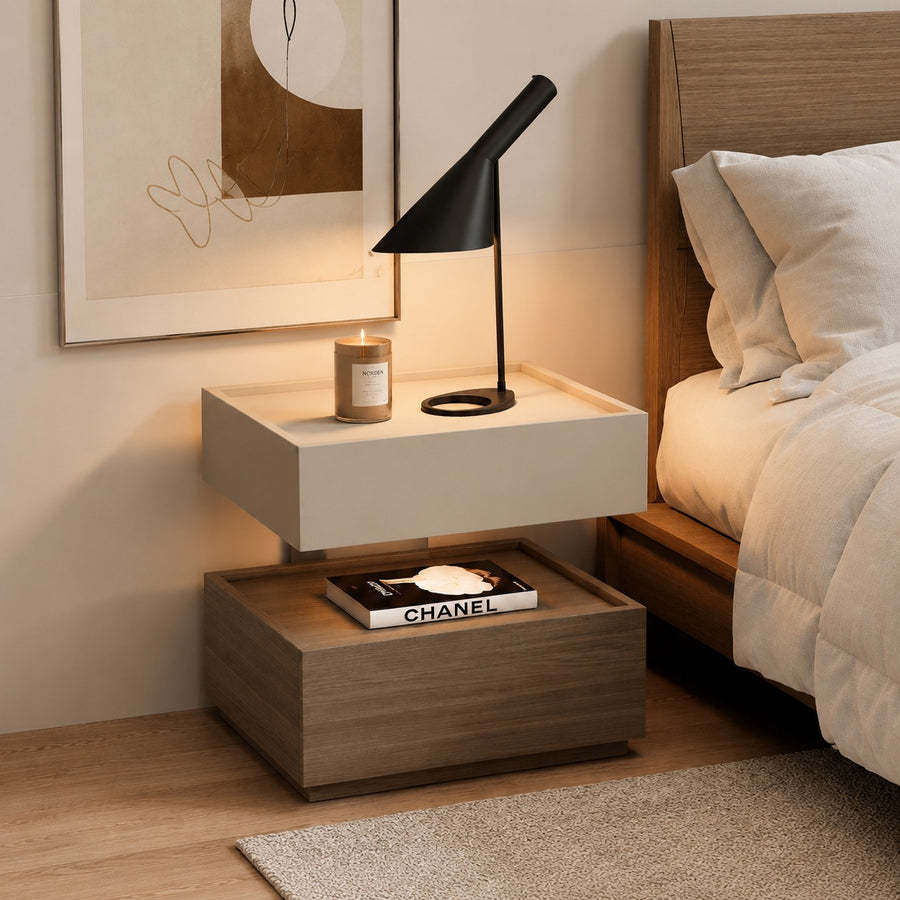 Backlit Edge Modern Floating Wall Nightstand