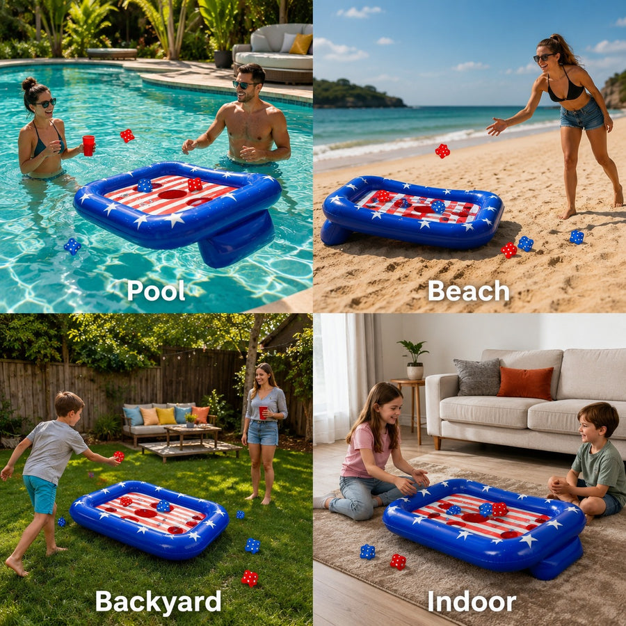 Summer Inflatable Ring Toss Pool Game