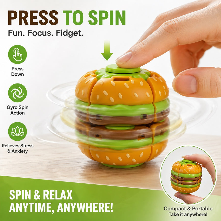 Burger Spin Gyroscope Fidget Toy