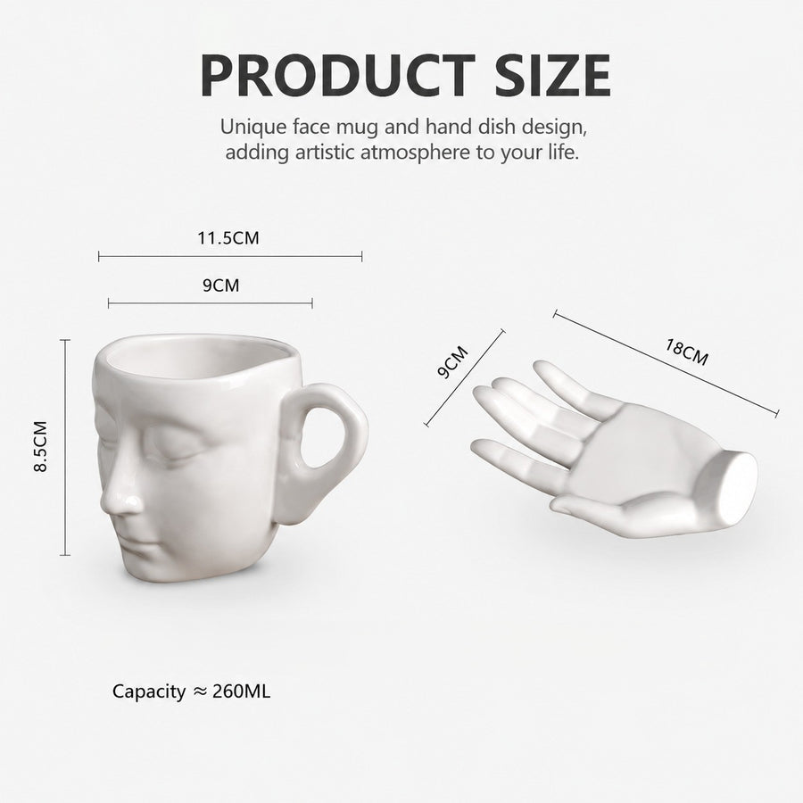 Quiet Mind Artistic Ceramic Face Mug