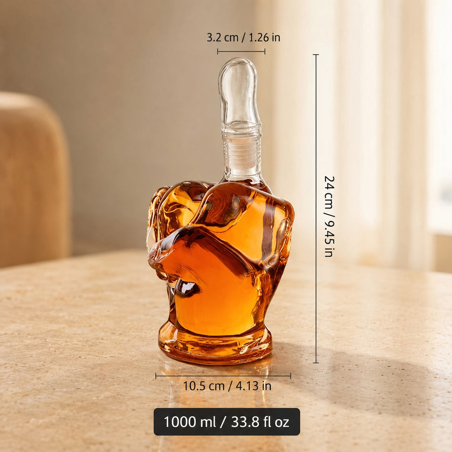 Middle Finger Crystal Clear Fun Decanter