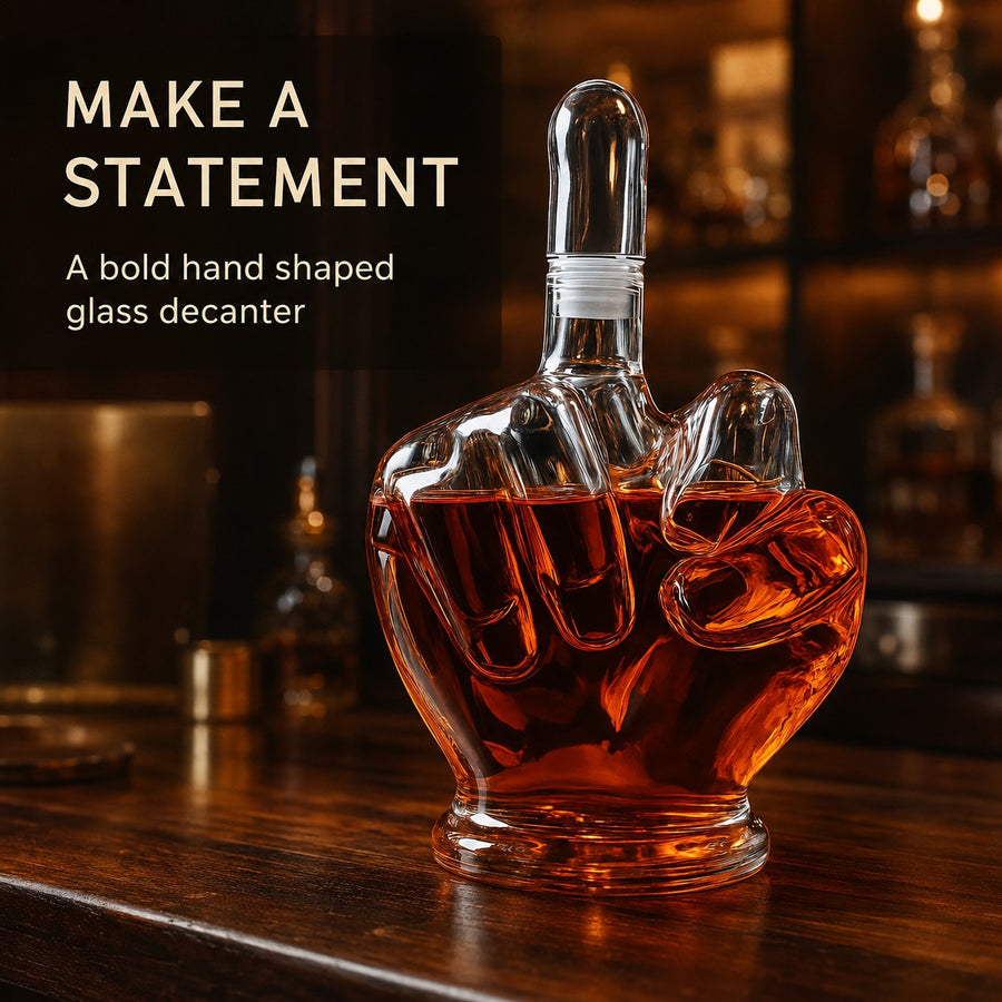 Middle Finger Crystal Clear Fun Decanter