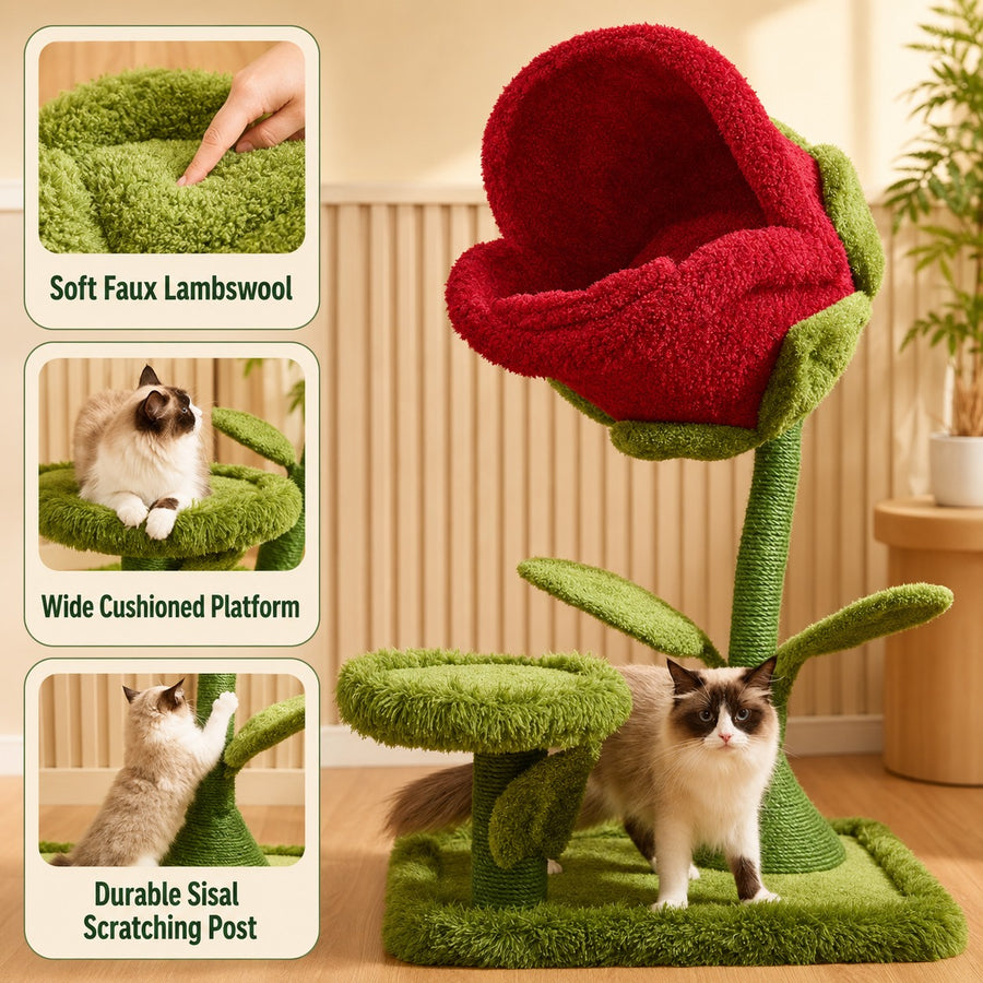 Monster Petal Cozy Cat Climbing Tower Bed