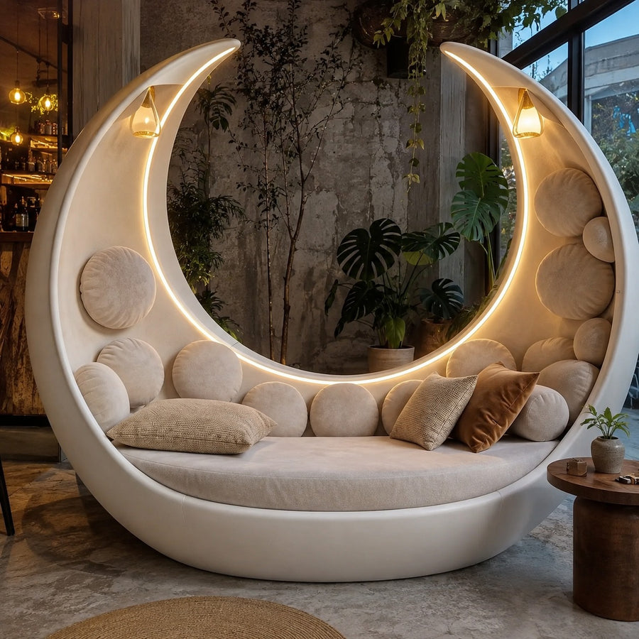 Moon Cradle Modern Sculptural Sofa Bed Lounge