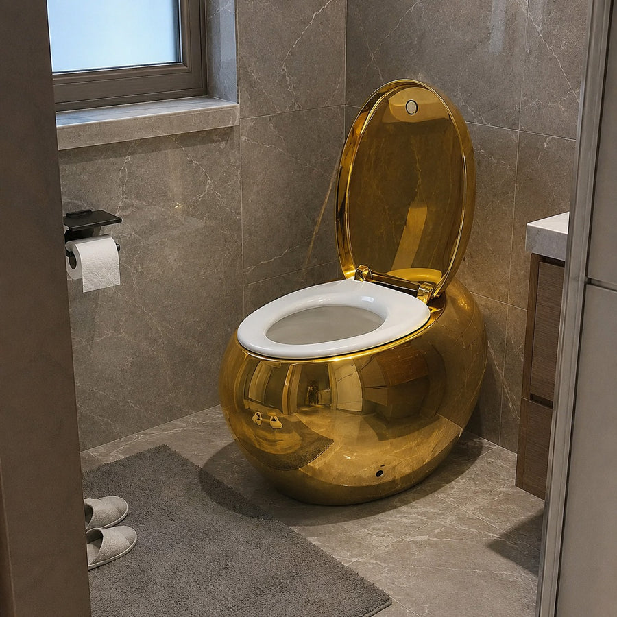 Golden Egg Shape Intelligent Auto Wash Toilet