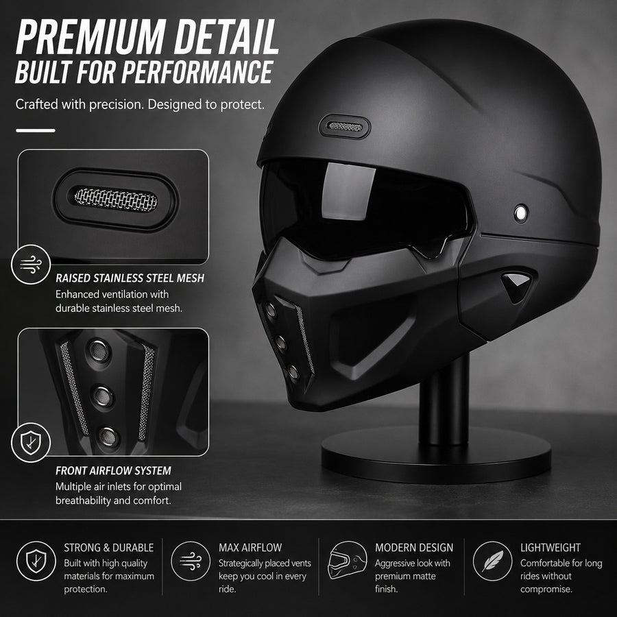 Mystic Rider Detachable Full Face Helmet