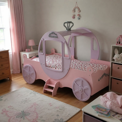 Dream Coach Pink Carriage Kids Princess Bed