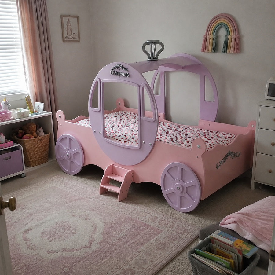 Dream Coach Pink Carriage Kids Princess Bed
