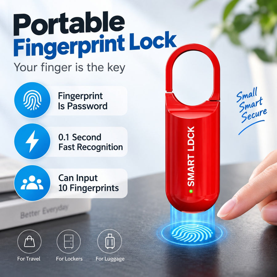 Zero Code Mini Fingerprint Smart Padlock