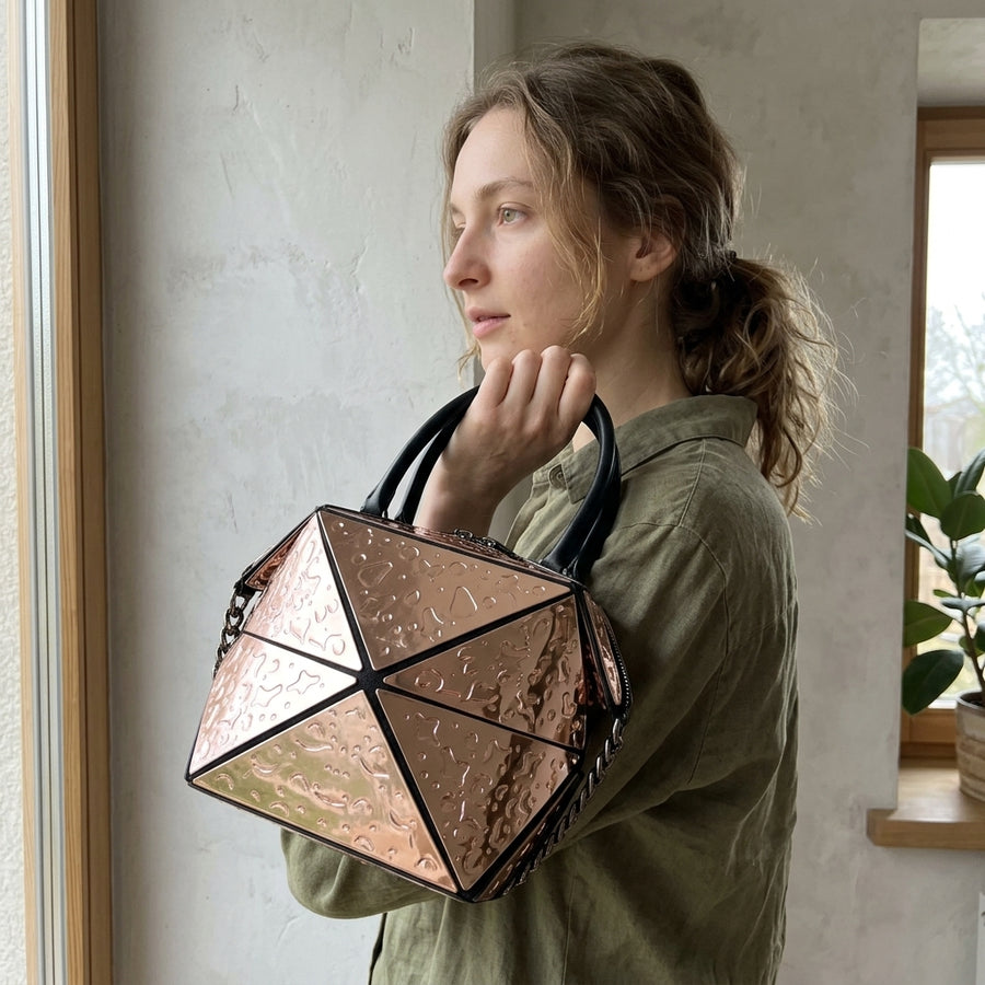 Silberne geometrische Damen-Umhängetasche