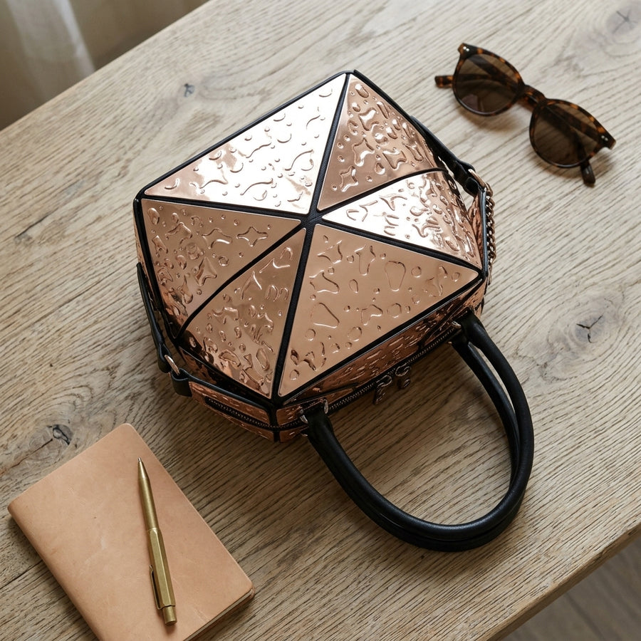 Silberne geometrische Damen-Umhängetasche