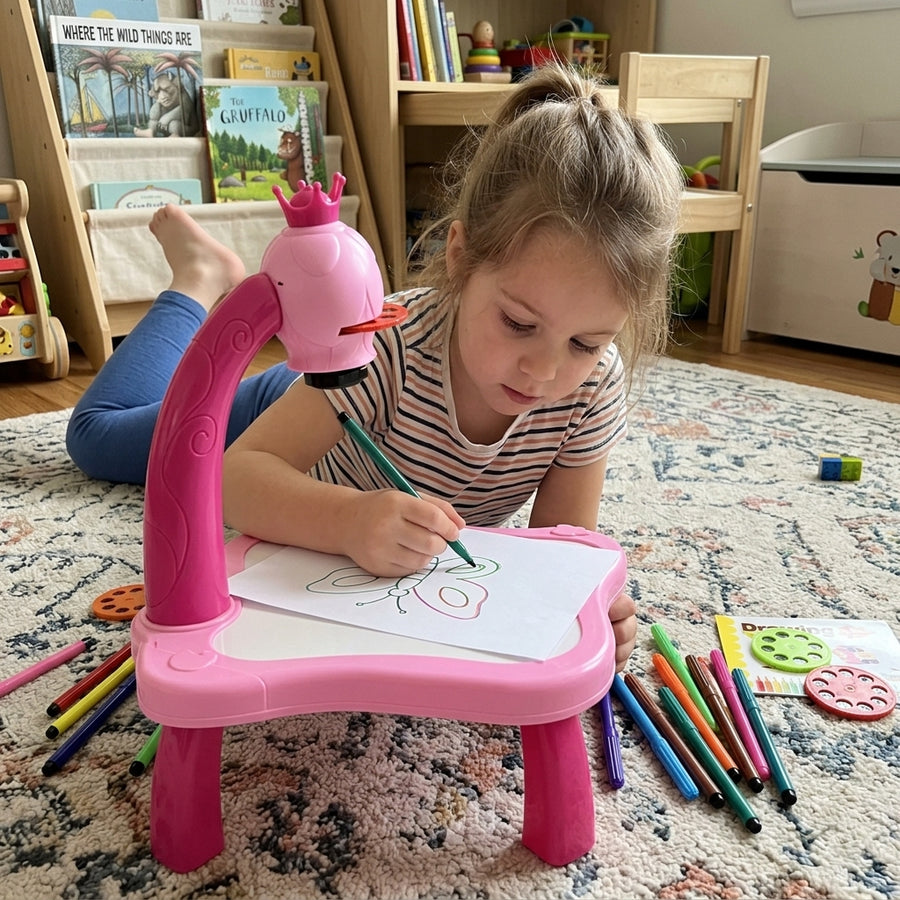 Educational Kids Art Drawing Projector Table