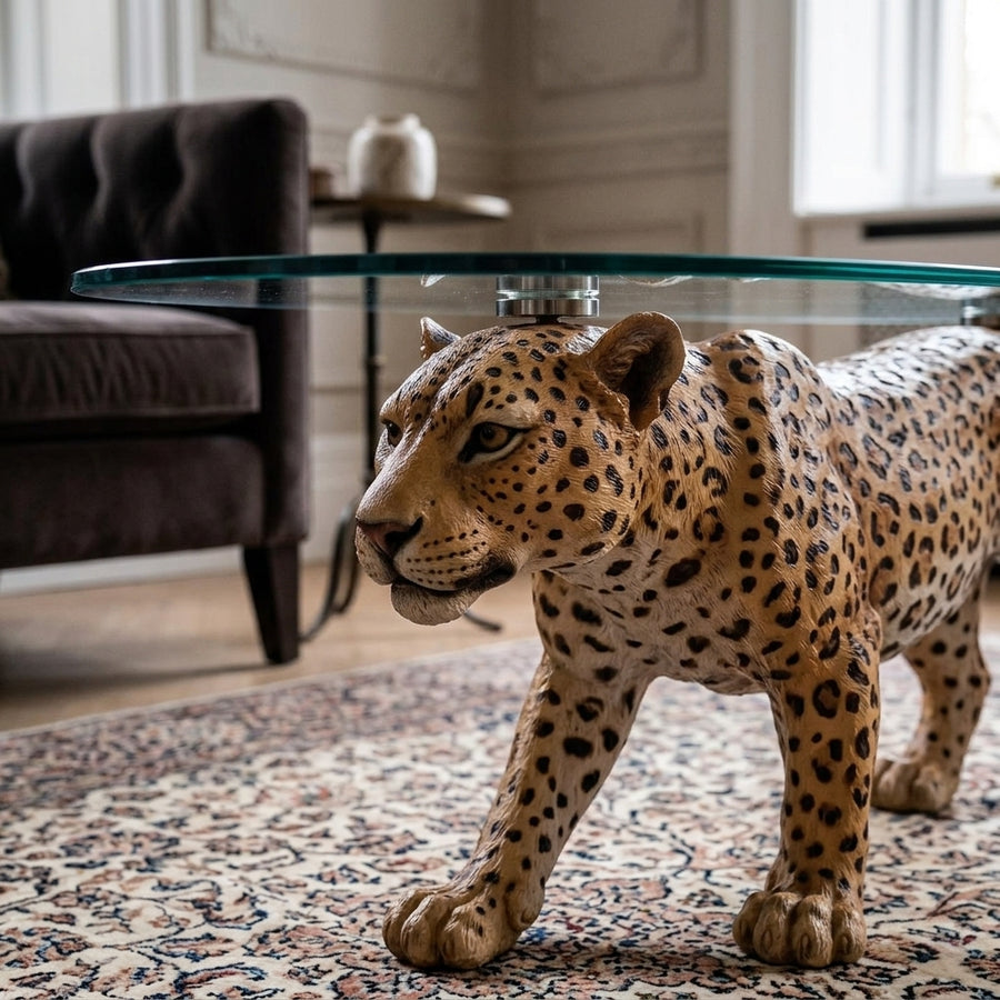 Sneaky Jungle Leopard Kaffeetisch