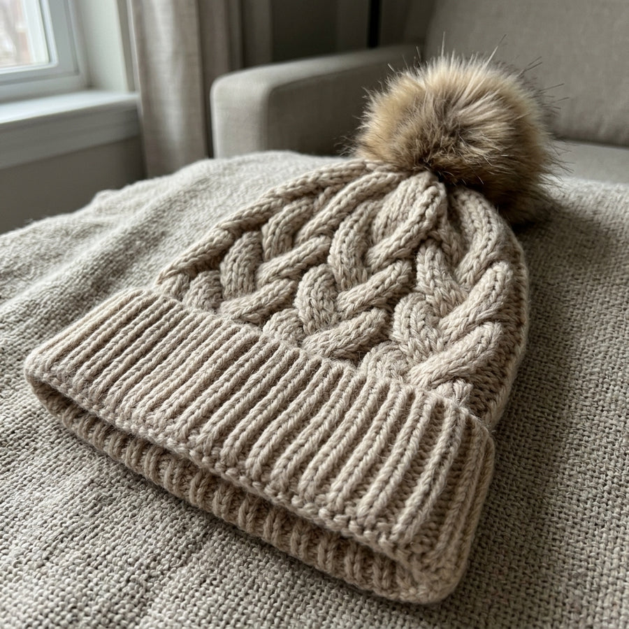 2Pcs Mom and Baby Warm Comfy Knit Hats