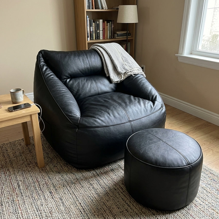 Faules Sofa Leder-Sitzsack