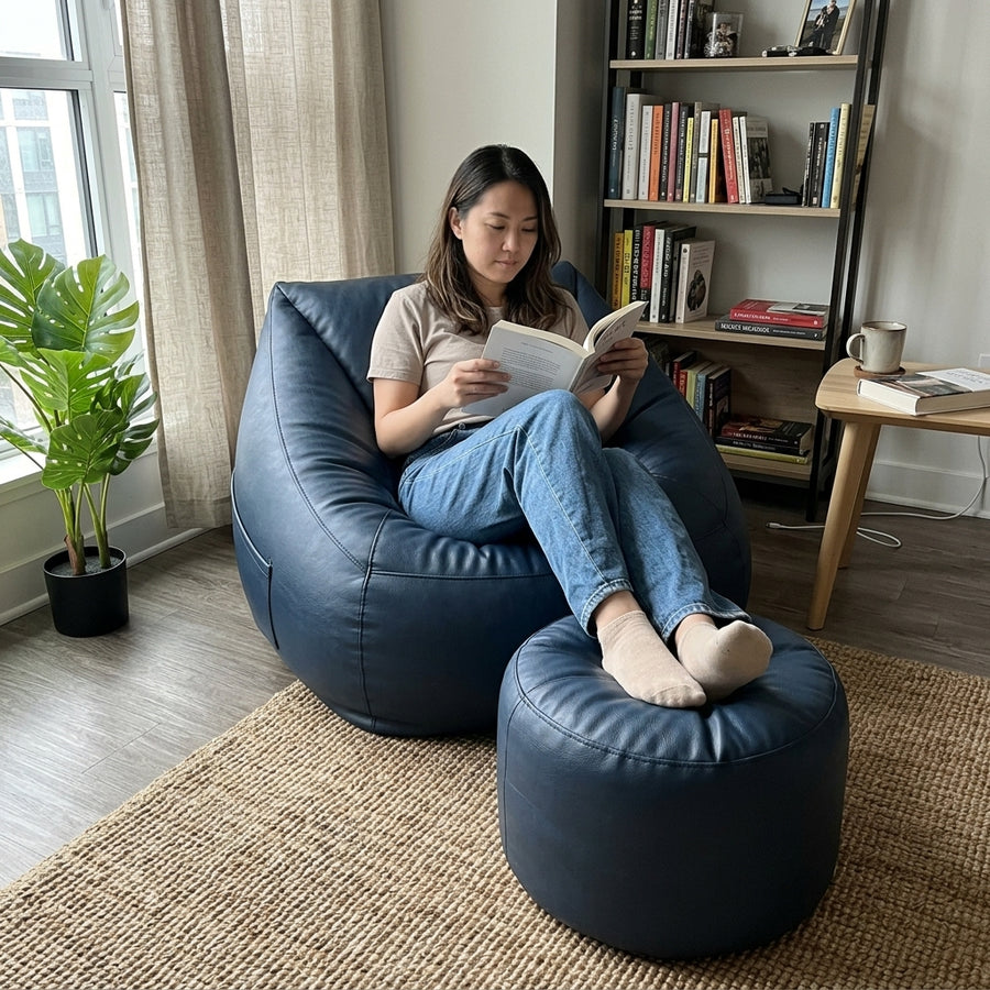 Faules Sofa Leder-Sitzsack