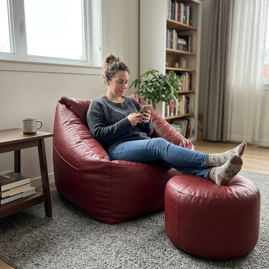 Faules Sofa Leder-Sitzsack
