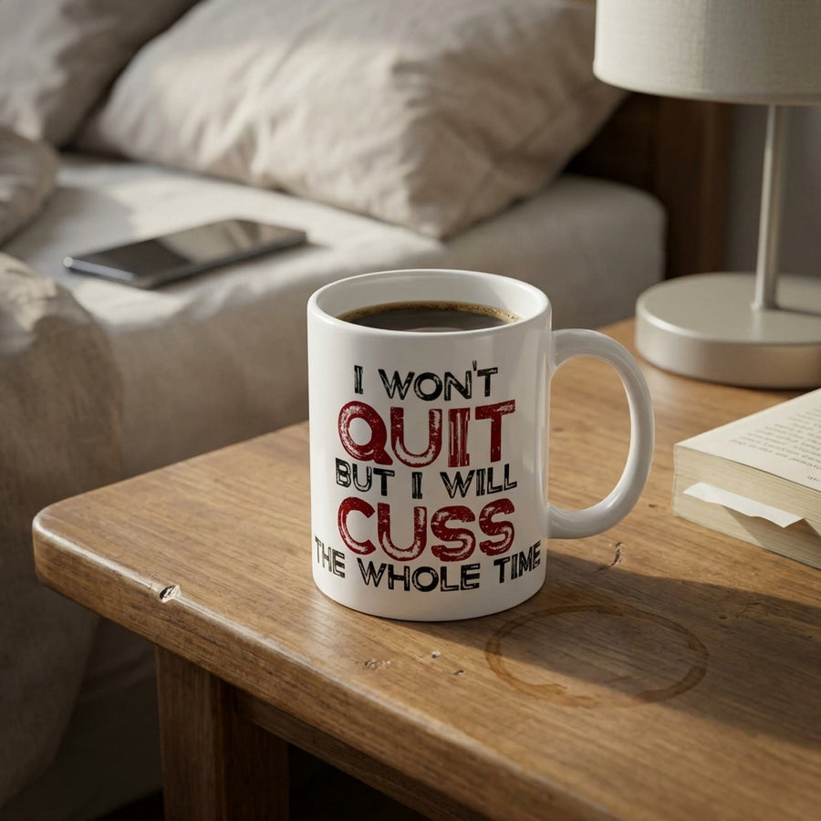 I won't quit but I will cuss the whole time Mug