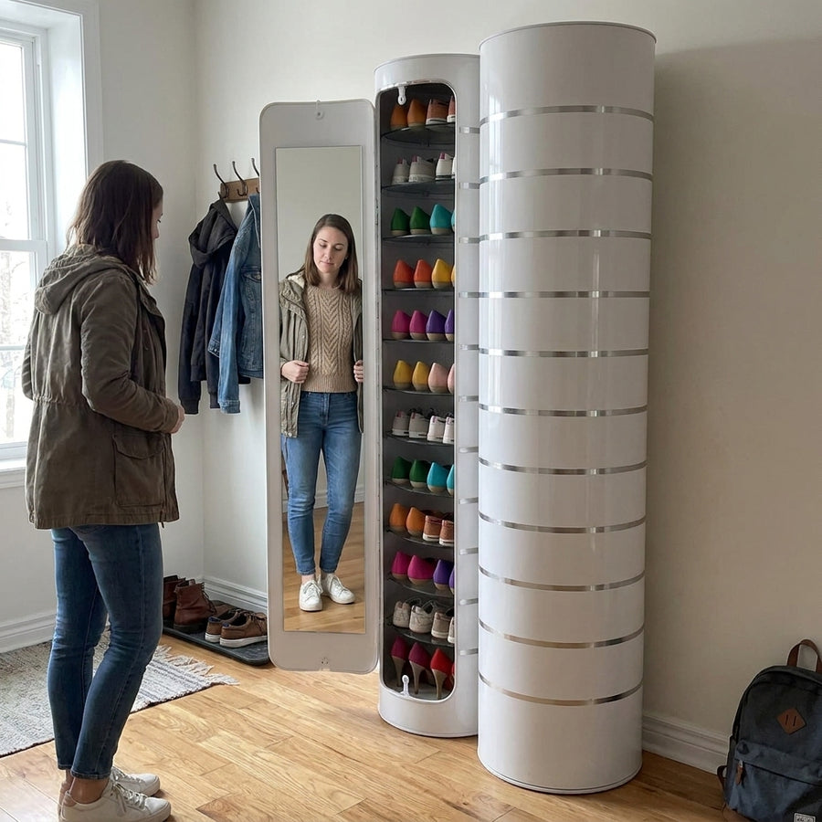 360 roterende smart desinfiserende skohylle