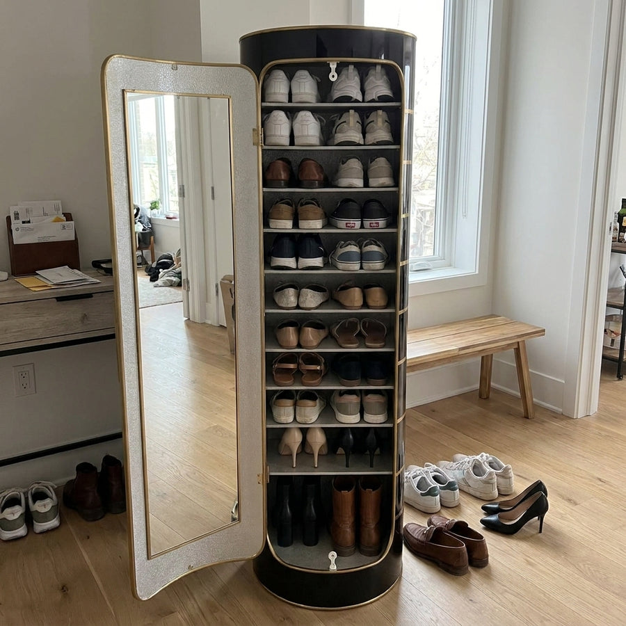 360 roterende smart desinfiserende skohylle
