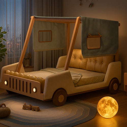 Adventurous Car Solid Wood Kids Bed - Image 0