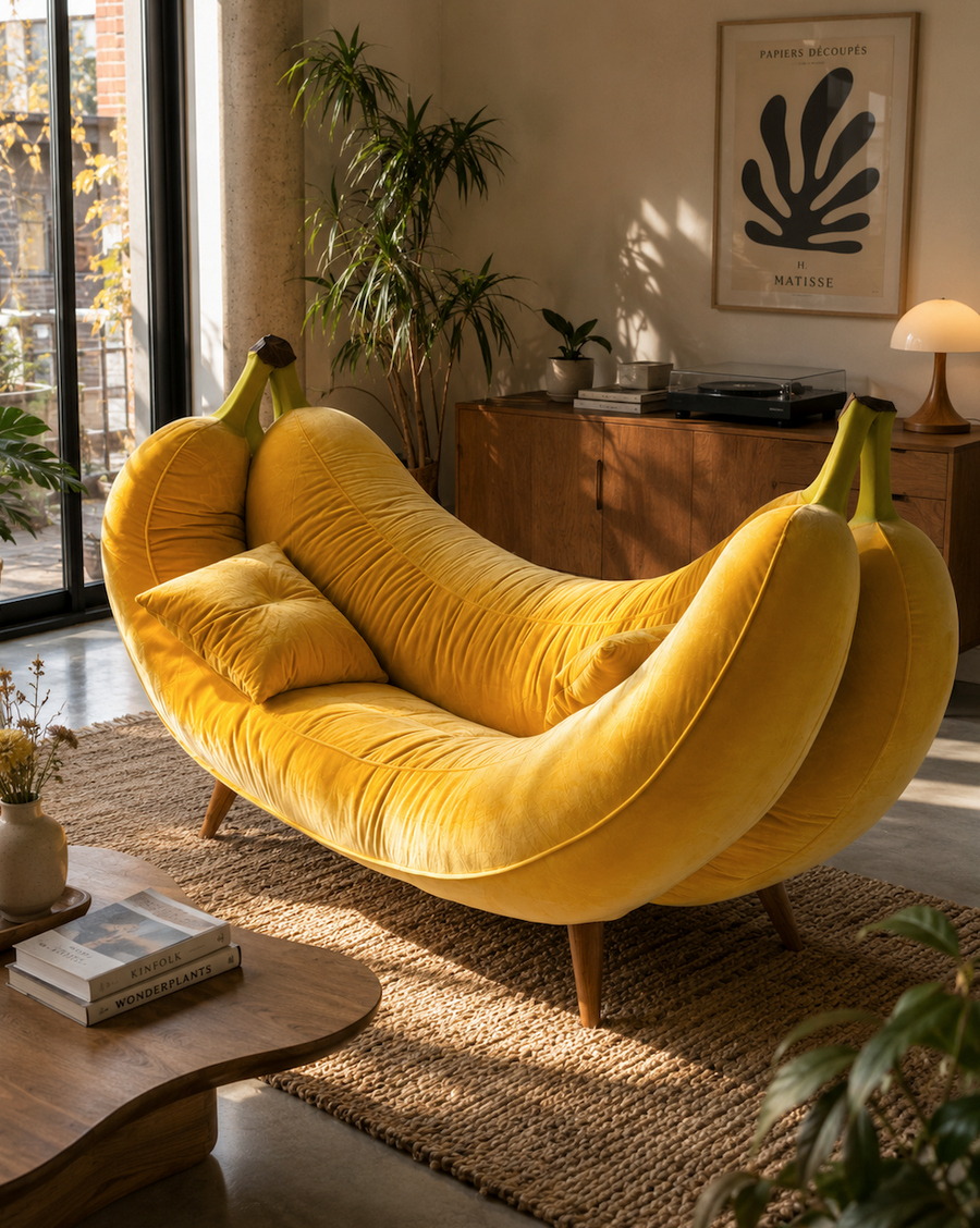 Yellow Banana Inspired Modern Simple Sofa