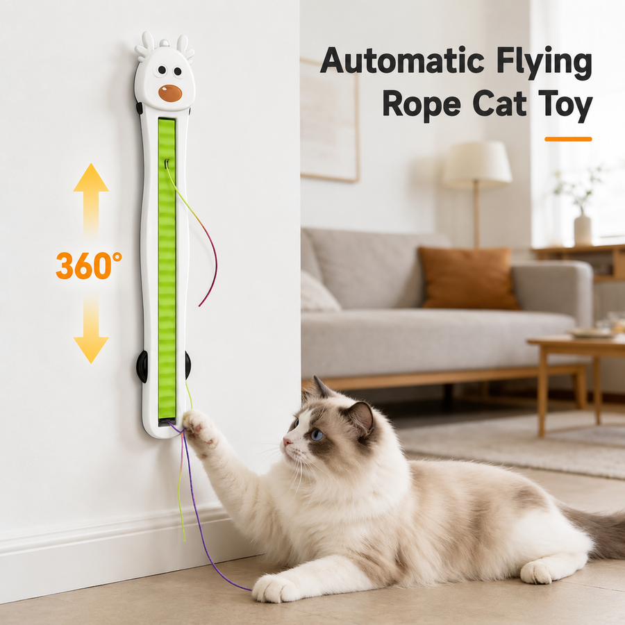 Skywire Wall-Mounted Flying Rope Cat Teaser Toy - Image 2