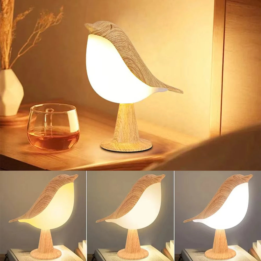 Wooden Bird LED Touch-Switch Night Lamp - Image 1