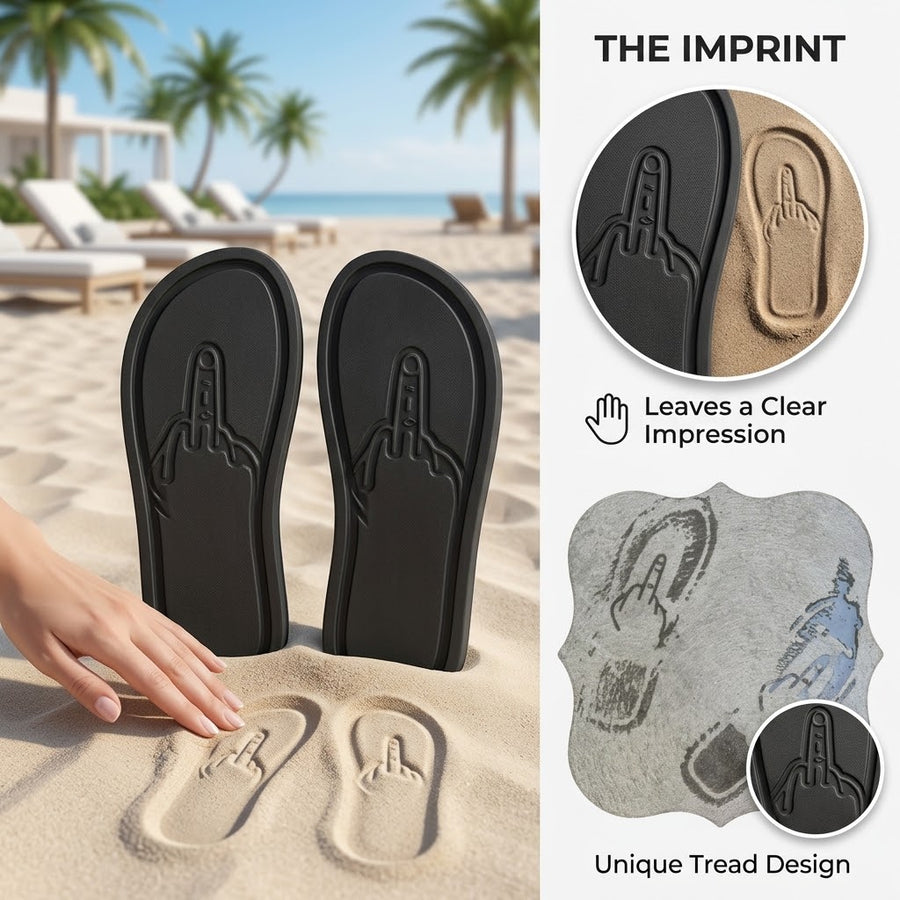 Buzz Off Middle Finger Beach Slippers