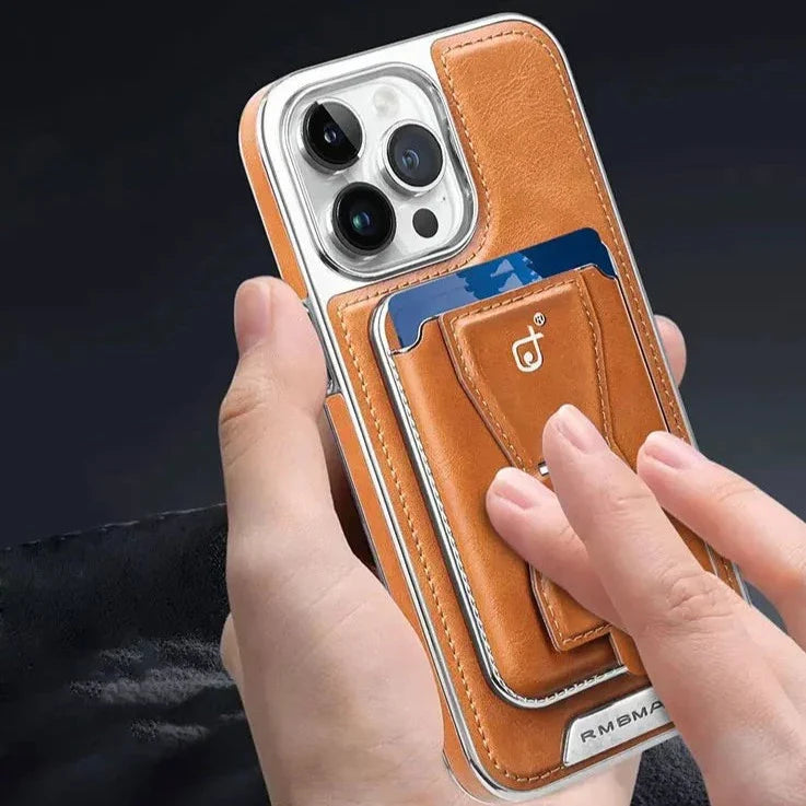 Lux Hold Leather Wallet Stand iPhone Case - Image 1