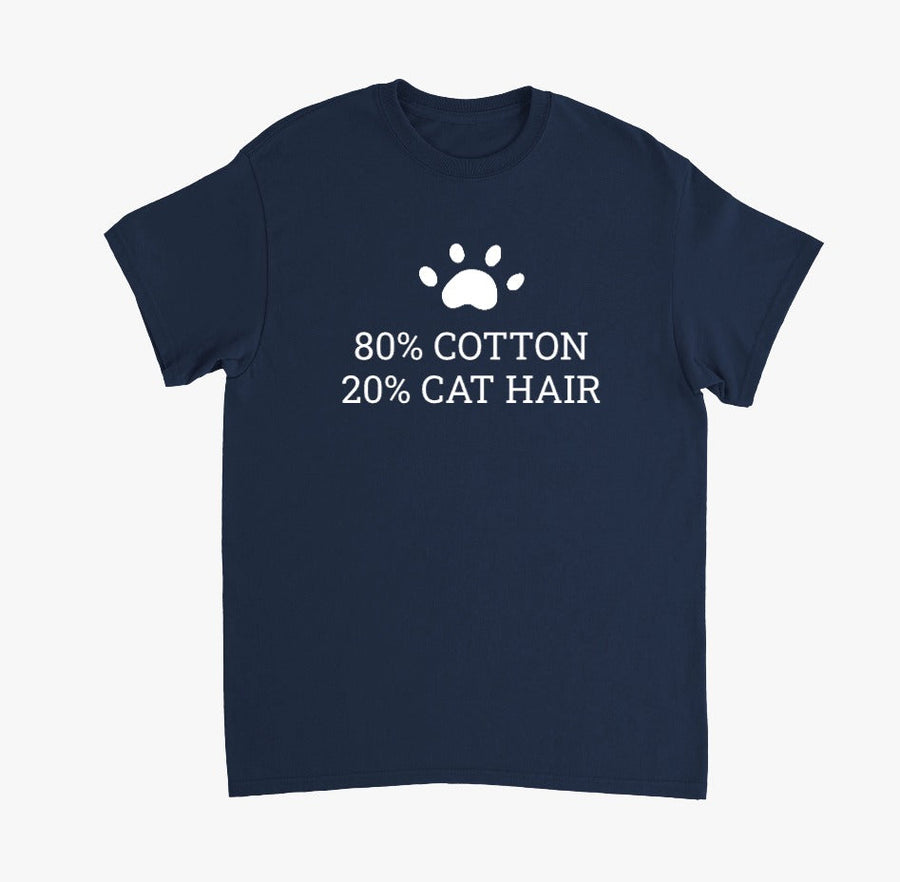 80% Cotton 20% Cat Hair Creative T-Shirt - Image 1