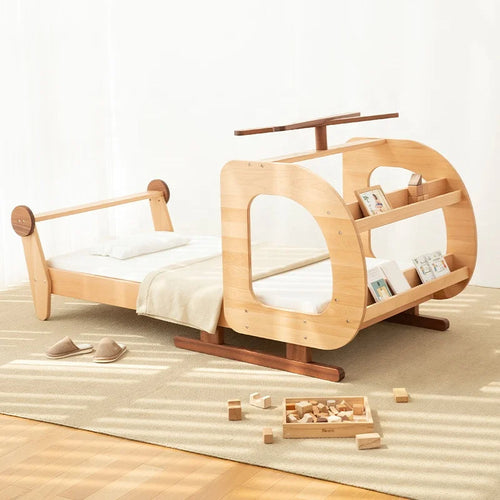 Helicopter Inspired Premium Wooden Built-in Storage Kids Bed - Image 0