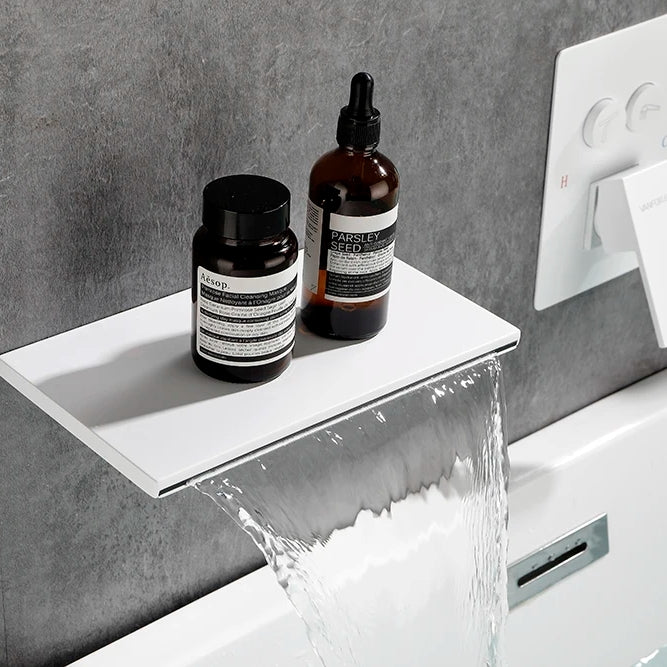 Wall-Embedded Waterfall Spout Bathtub Faucet - Image 2