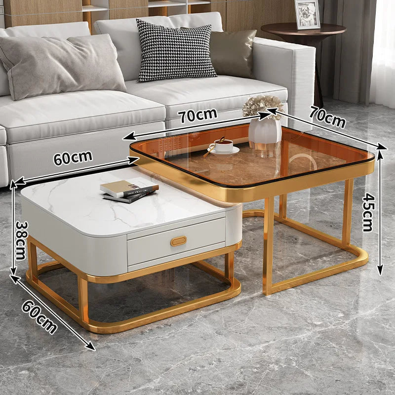 Nordic Nested Dual-Layer Elegant Coffee Table - Image 7