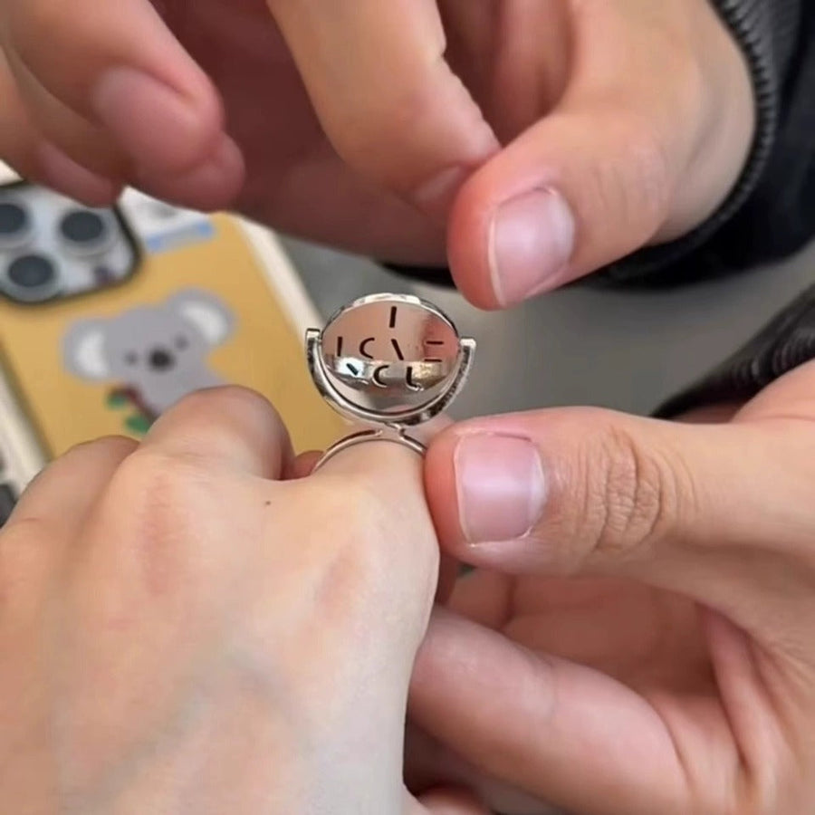 Rotating Disc I Love You Couple Ring - Image 2