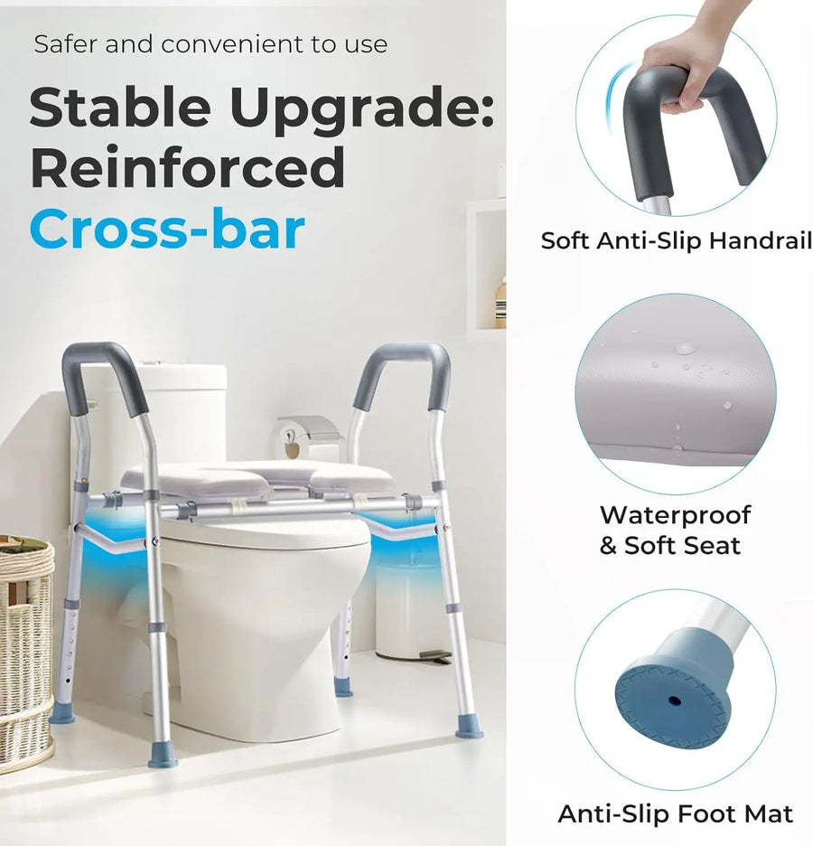 Elderly Friendly Adjustable Portable Toilet Seat - Image 4