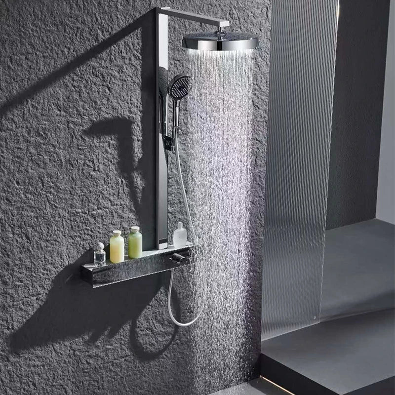 Chrome Rain Thermostatic Shower Set - Image 1