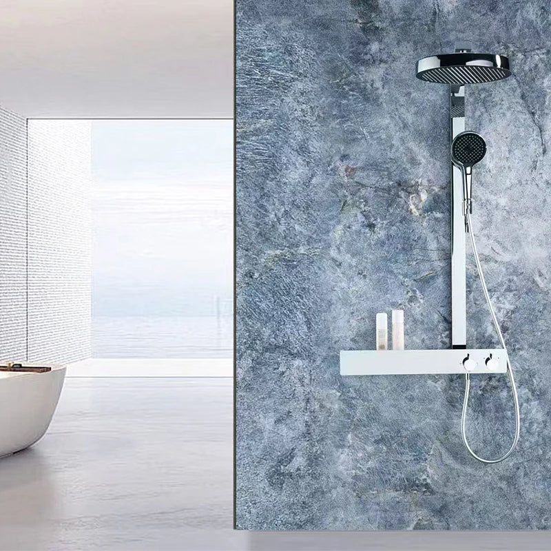 Chrome Rain Thermostatic Shower Set - Image 2