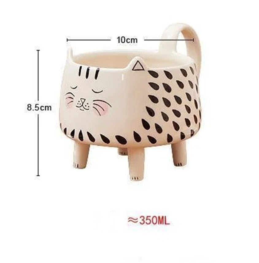 Happy Cat Long Legs Ceramic Mug - Image 7