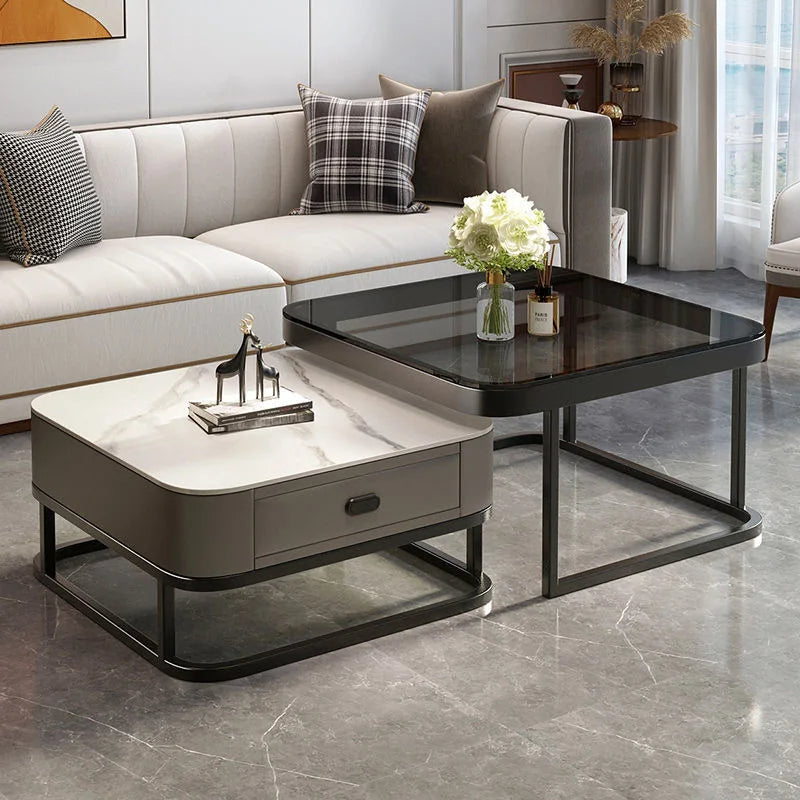Nordic Nested Dual-Layer Elegant Coffee Table - Image 3