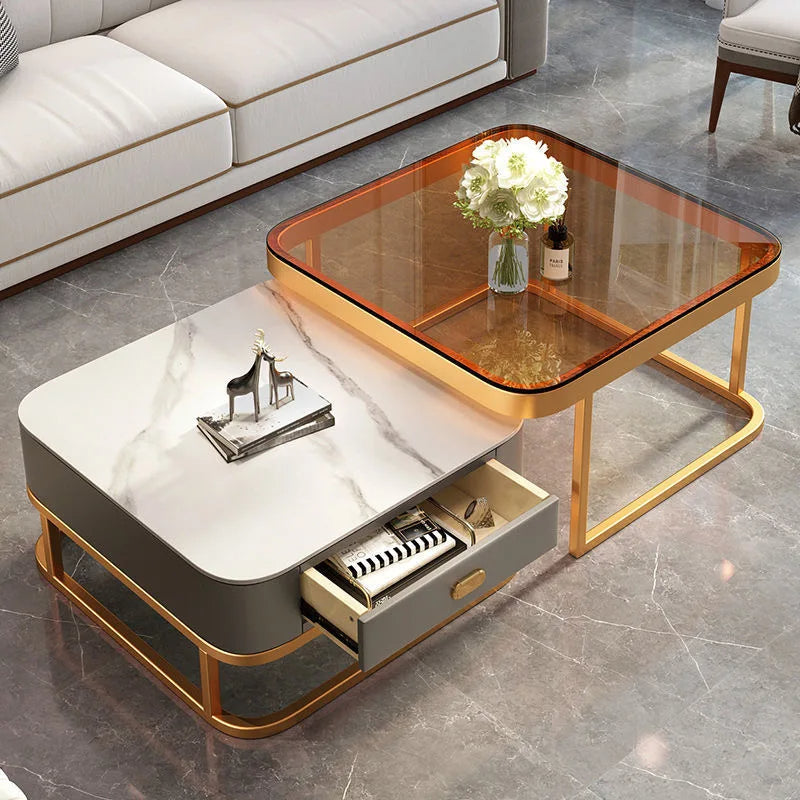 Nordic Nested Dual-Layer Elegant Coffee Table - Image 5