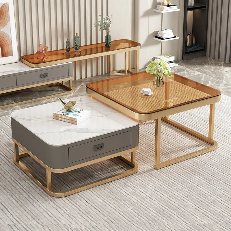 Nordic Nested Dual-Layer Elegant Coffee Table - Image 1