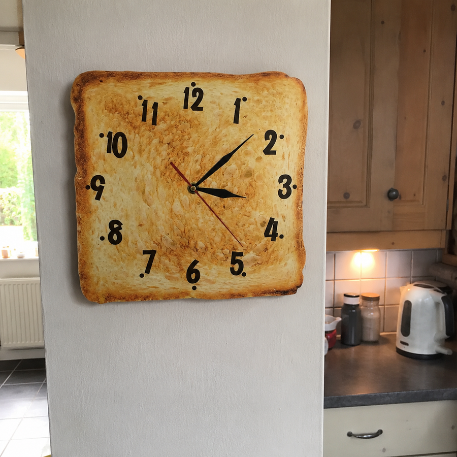 Golden Toast Silent Quartz Wall Clock