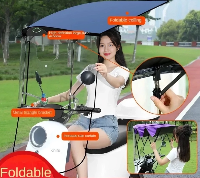 Rain Protection Bike Protective Cover Folding Canopy - Image 7