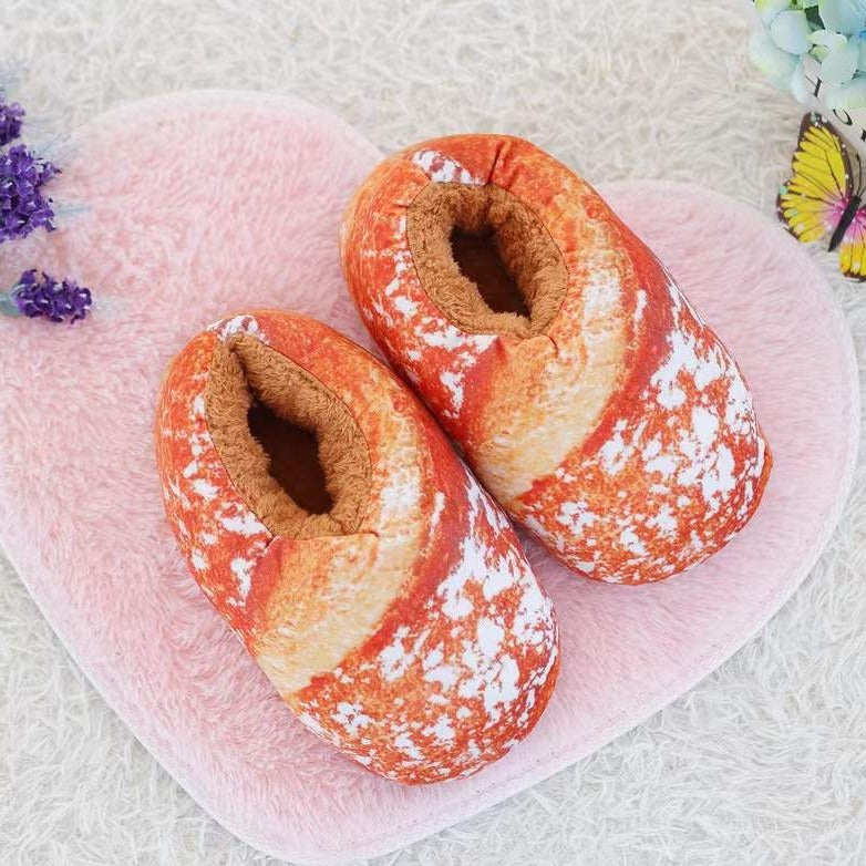 Creative Toast Bread Winter Slippers - Image 5
