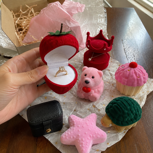 Shape Library Velvet Jewelry Ring Box Collection
